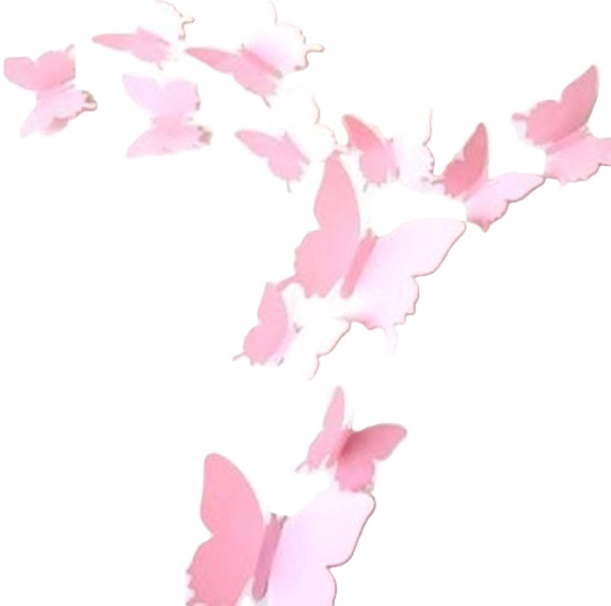 3D Wall Decoration Butterflies 12 Pieces | Wall Butterflies | Butterfly Wall Stickers | Solid Wall Stickers | Pink - Image 1