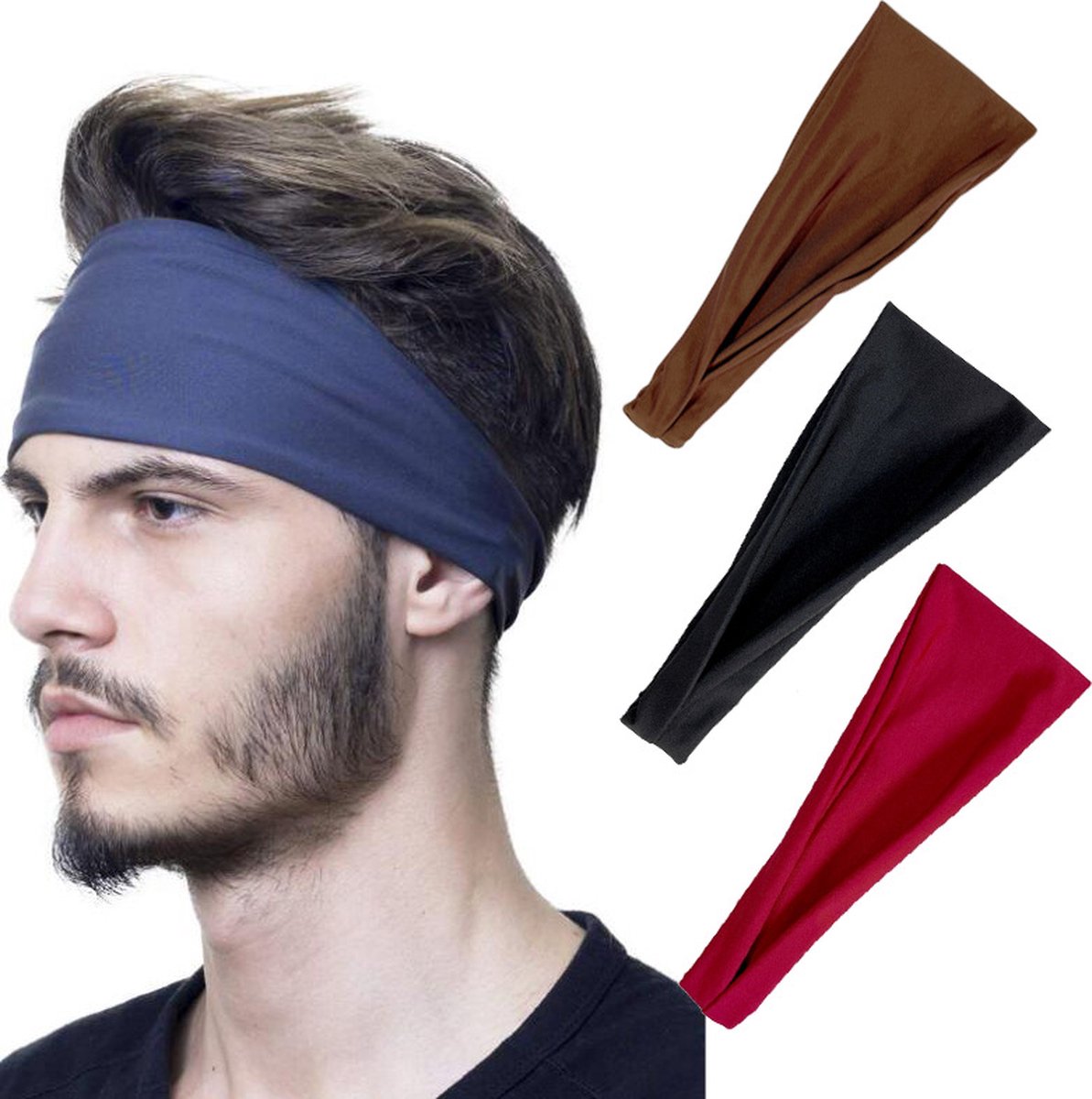 Luxury Elastic Headband | Sweatband | Hairband | Tiara | Sports Headband | Unisex | For Men and Women | Grey - Image 3