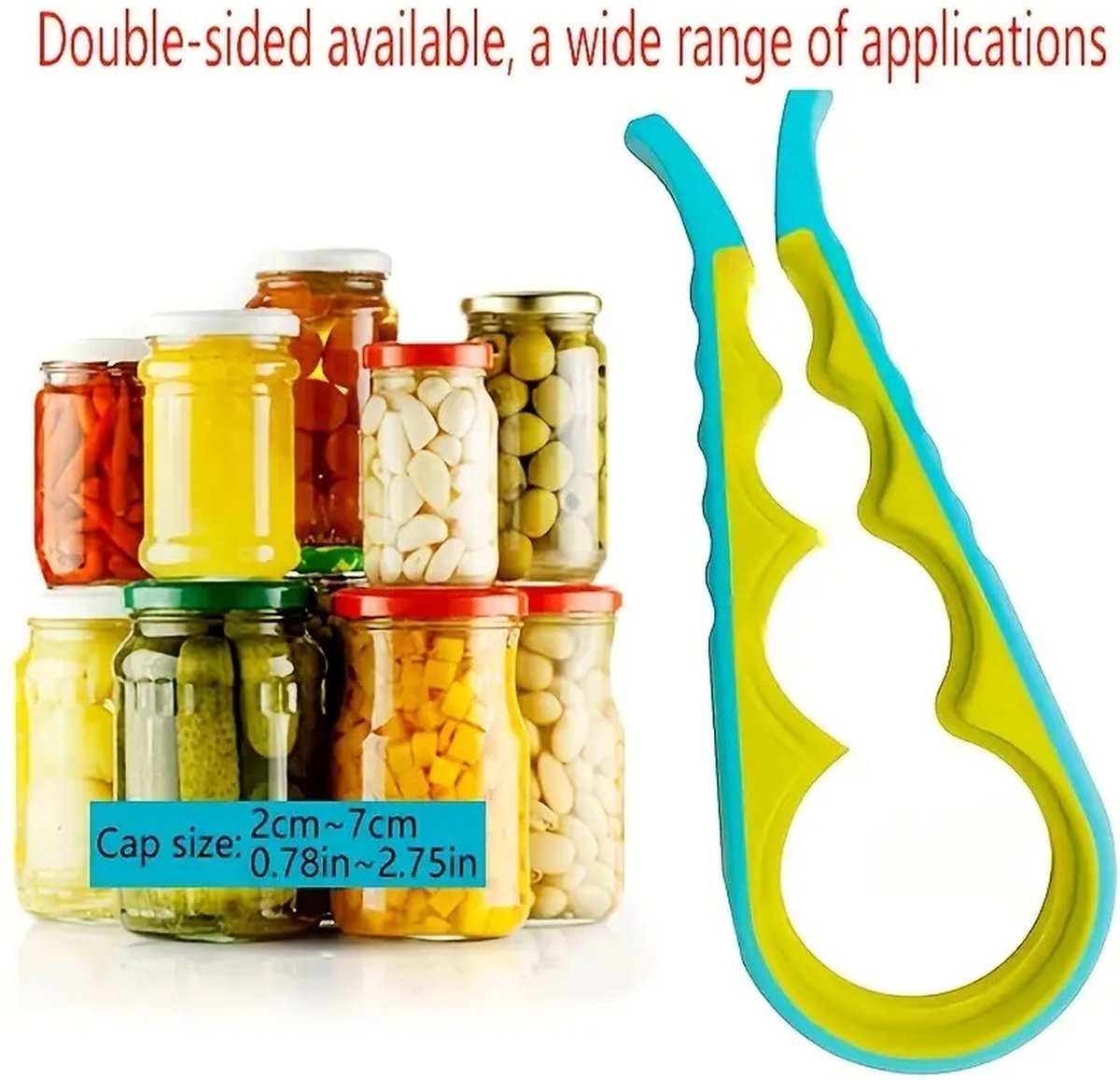 6-in-1 Opener | Multifunctional Opener | Kitchen Helper Opener | Jar | Bottle | Beer | Bag | Caps | Green - Image 5