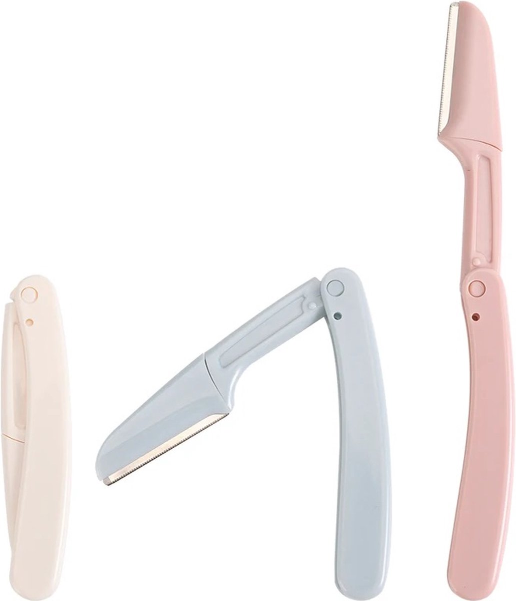 Foldable Eyebrow Scissors | Eyebrow Razor | Facial Blade | Upper Lip Hair Removal | Hair Removal Blade | Incl. Storage Box | 3 Pieces - Image 5