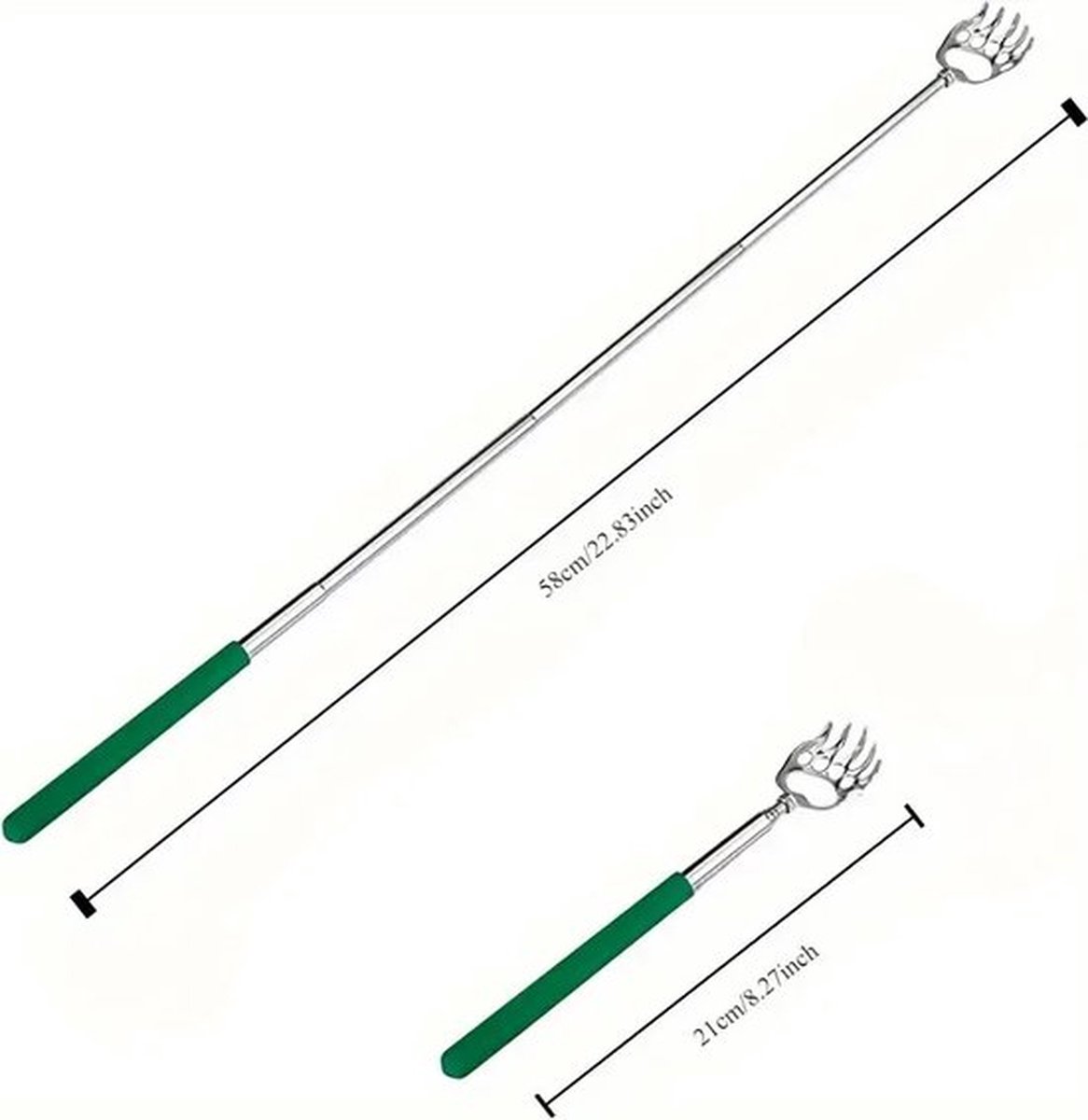 Extendable Back Scratcher Bear Claw | Adjustable Back Scratcher | Massage Scratcher | Telescopic Back Scratcher | Anti-Itch | Up to 53 CM | Stainless Steel | Black - Image 5