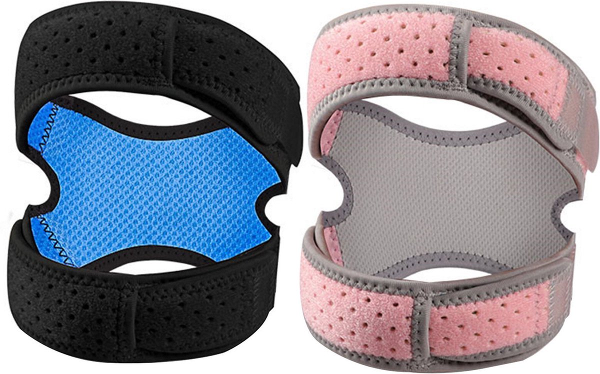 Double Patella Knee Brace | Patella Strap | Knee Support | Knee Protector | Knee Tendon Strap | Knee Bandage | Elastic Bandage | Adjustable | Pink/Gray - Image 3