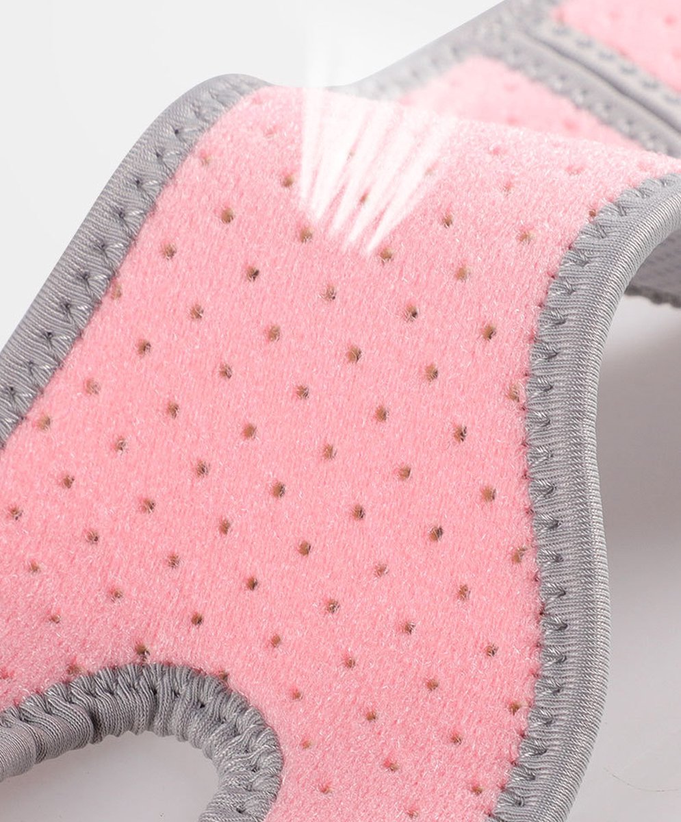 Double Patella Knee Brace | Patella Strap | Knee Support | Knee Protector | Knee Tendon Strap | Knee Bandage | Elastic Bandage | Adjustable | Pink/Gray - Image 4