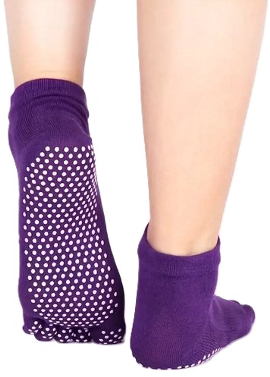 Full Toe Yoga Socks | Full Toe Yoga Sock | With Anti-Slip Bottom | Anti-Slip Socks | Pilates Socks | Size 36-40 | Purple - Image 1