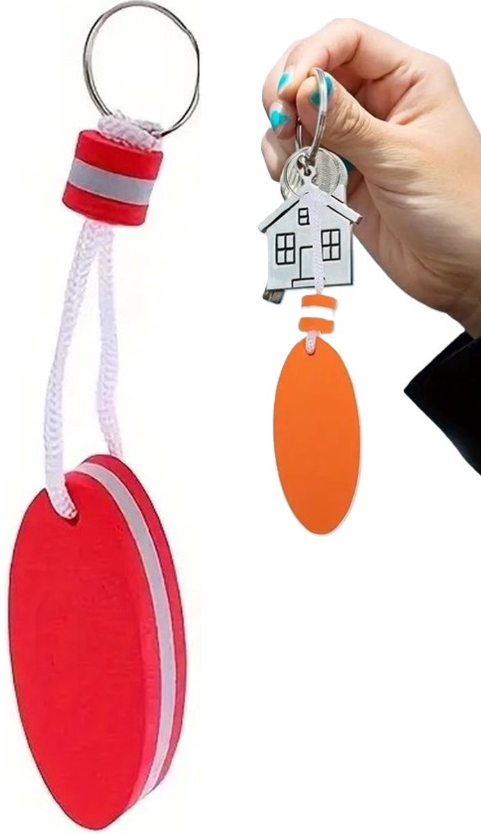Floating Keychain | EVA Foam | For Large Keyring | Foam | Bumper | Key Float | Oval | Red - Image 1