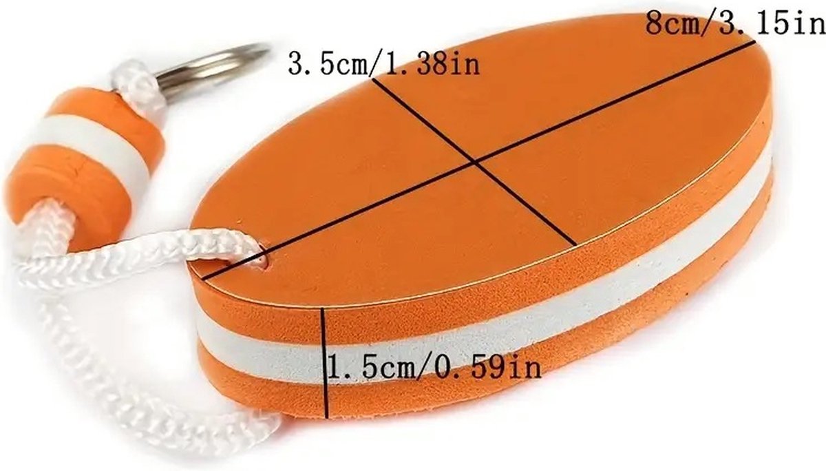 Floating Keychain | EVA Foam | For Large Keyring | Foam | Bumper | Key Float | Oval | Red - Image 3