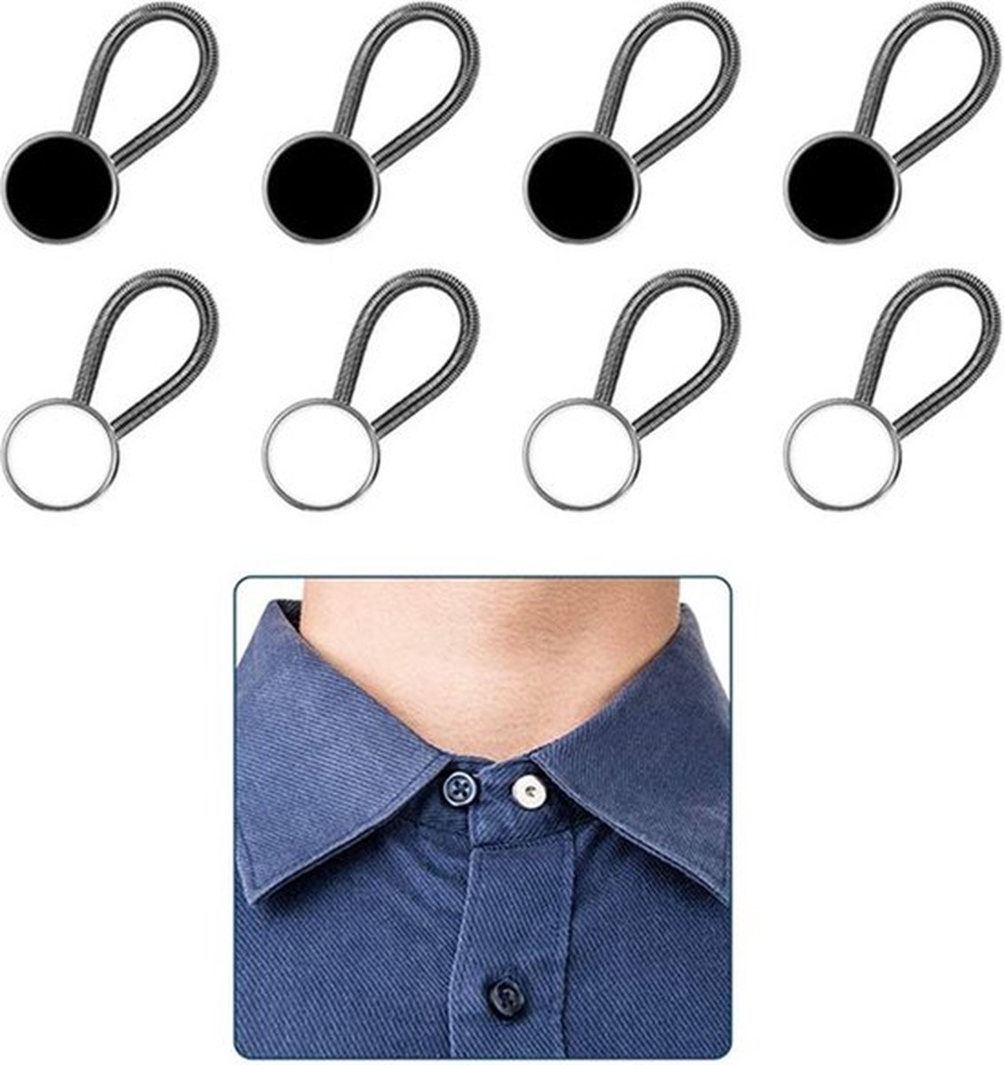 2x Jeans Extension Buttons | Buttonhole Extender | Cuff Extension Buttons | Collar Extension Buttons | Universal | 2.5 cm Adjustable Button | Trouser Expander | Black - Image 4