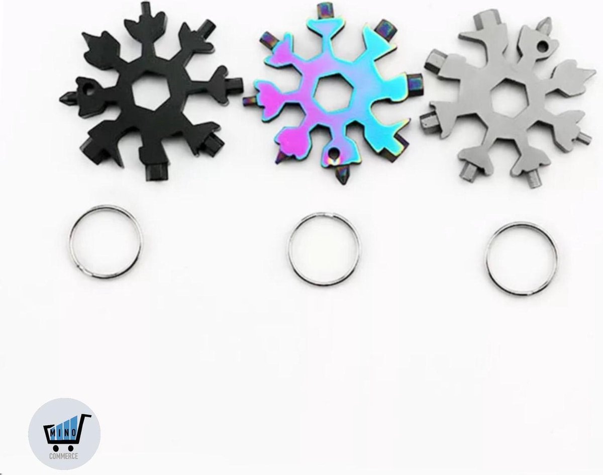 Snowflake - 18 in 1 Multifunctional tool – Stainless Steel Bottle Opener and Screwdriver. - Image 2
