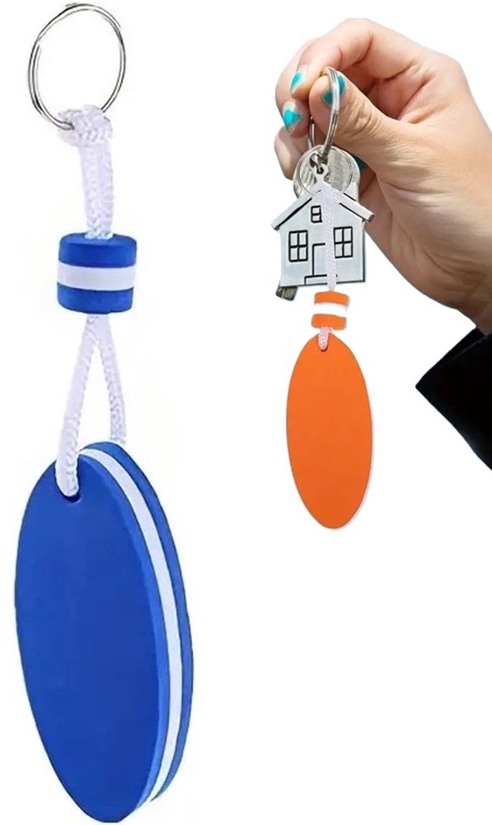 Floating Keychain | EVA Foam | For Large Keyring | Foam | Bumper | Key Float | Oval | Blue - Image 1