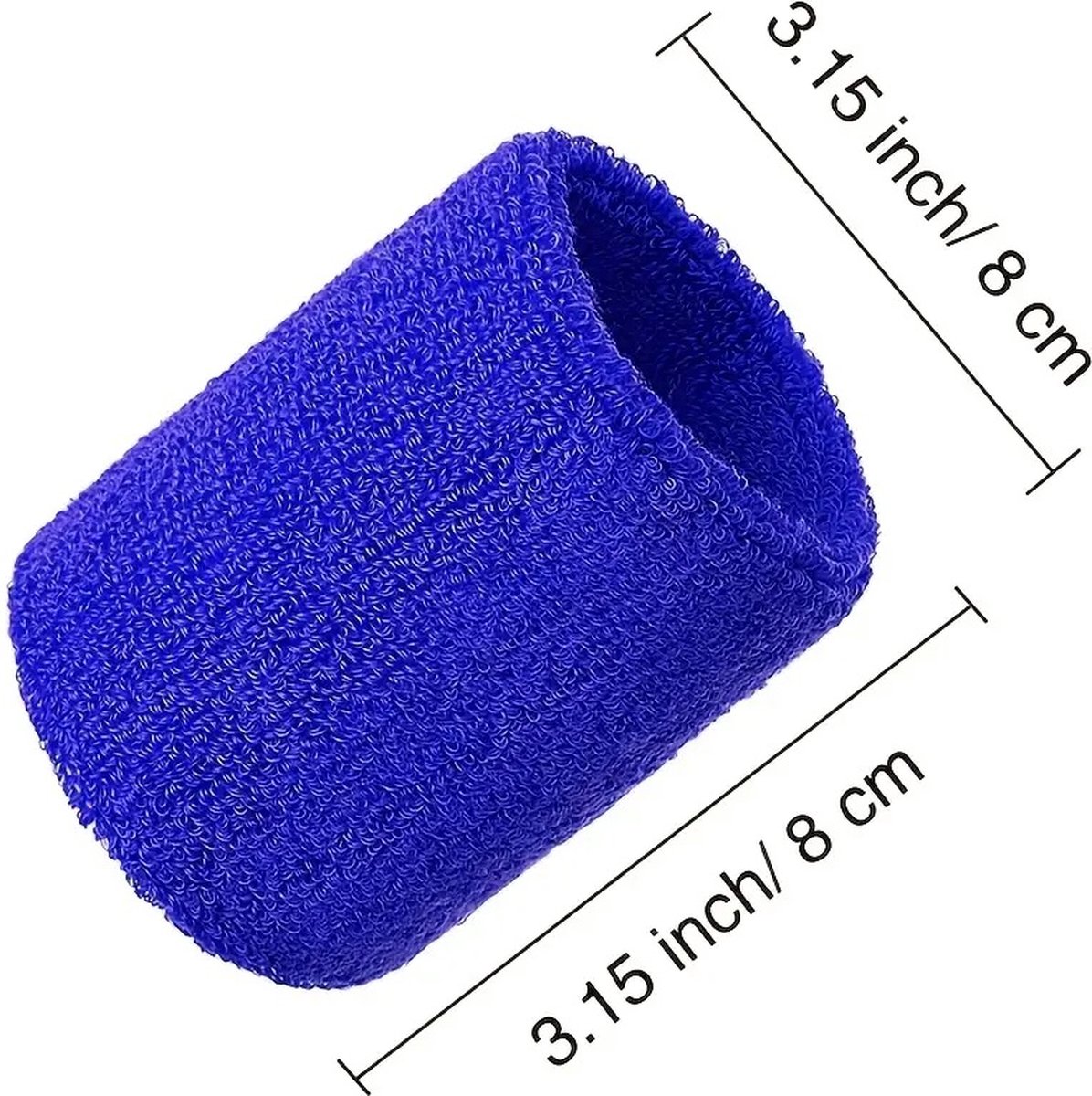 Wristband Set | Sweatband | Sweatbands | Wrist | Sports Bands | 2 Piece | Blue - Image 2
