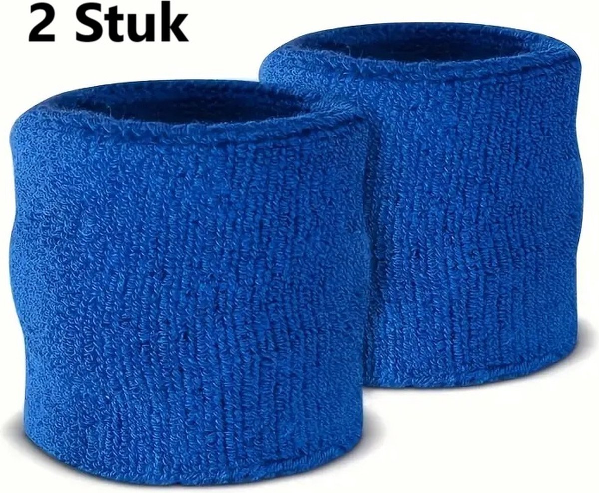 Wristband Set | Sweatband | Sweatbands | Wrist | Sports Bands | 2 Piece | Blue - Image 4