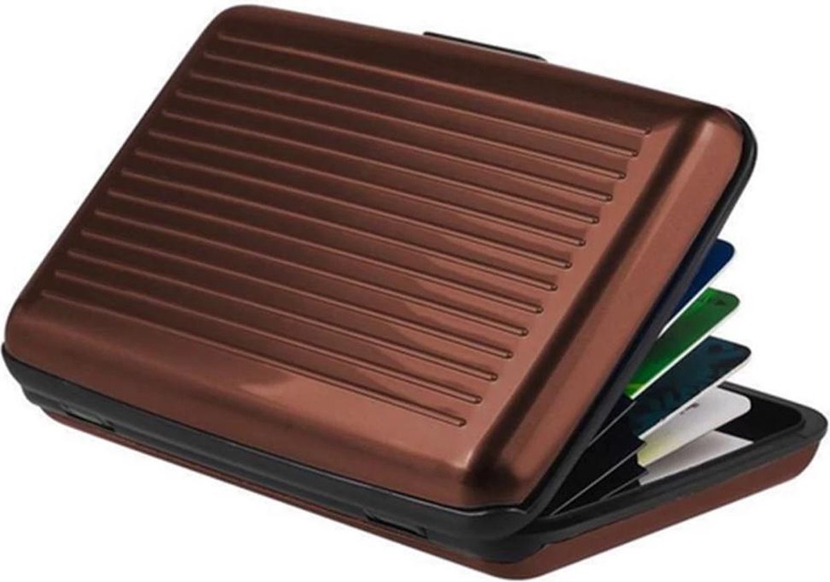 Card Holder - Card Holder – Aluminum Wallet - Brown - Image 1