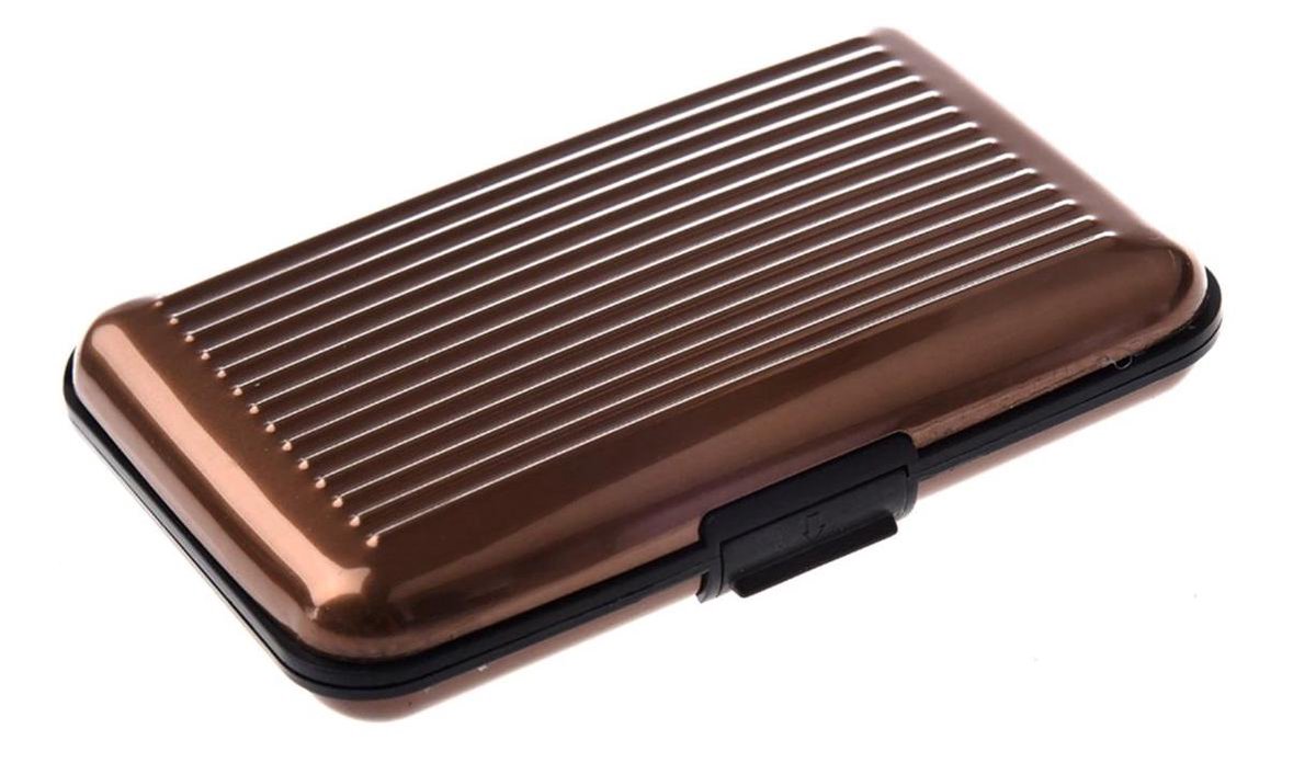 Card Holder - Card Holder – Aluminum Wallet - Brown - Image 2