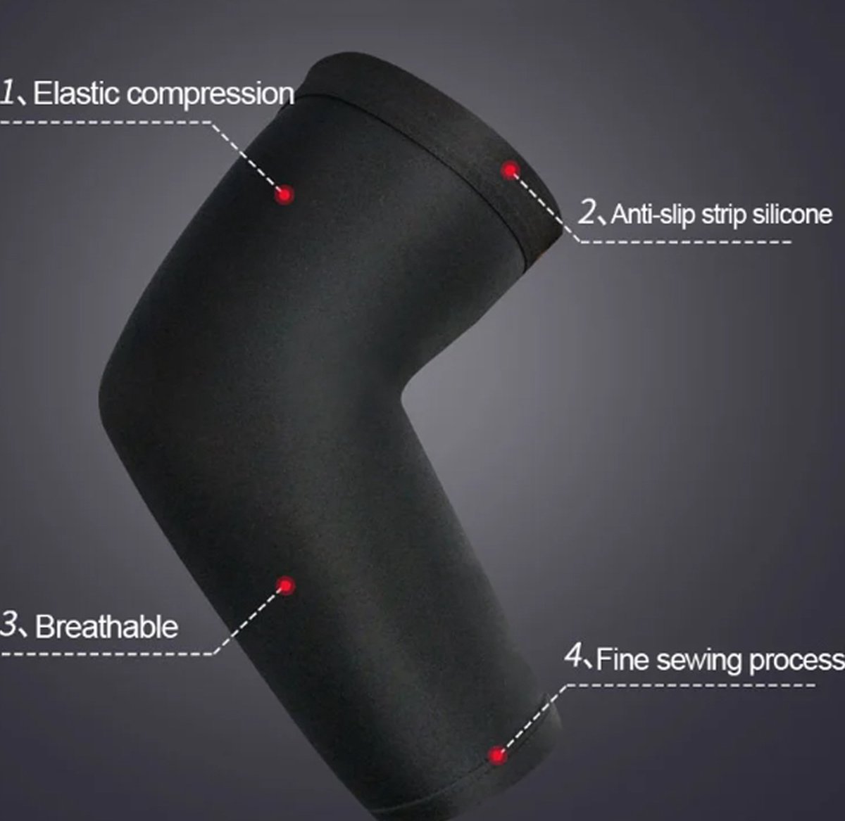 Light Compression Arm Sleeve | Arm Support | Arm Protector | Armbands | Arm Support | 1 Piece | Size LI Purple - Image 5