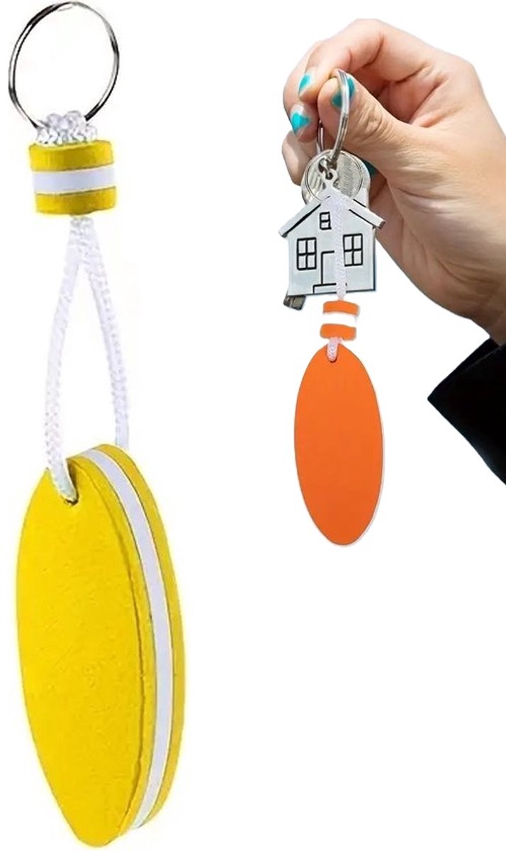 Floating Keychain | EVA Foam | For Large Keyring | Foam | Bumper | Key Float | Oval | Yellow - Image 1
