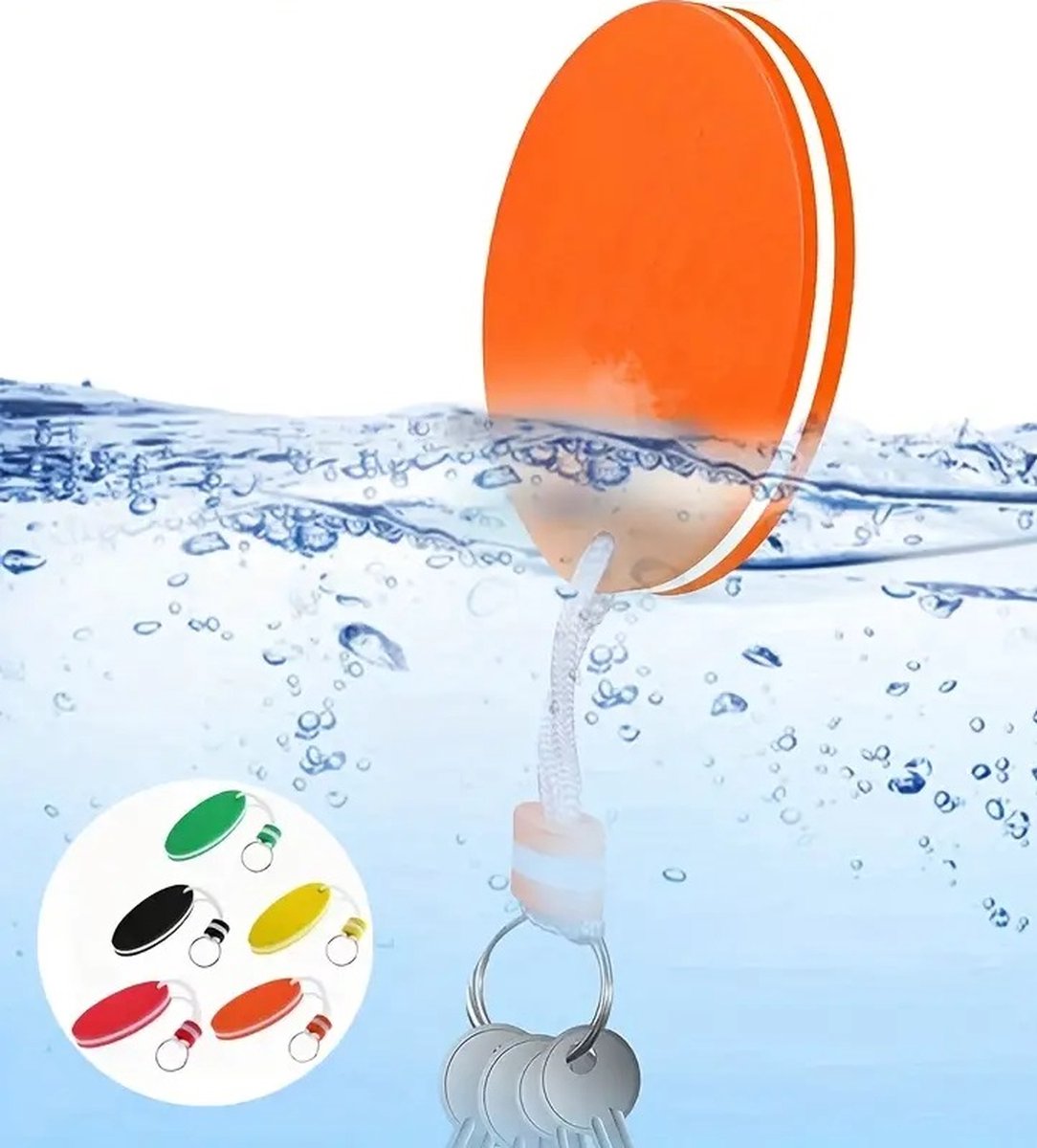 Floating Keychain | EVA Foam | For Large Keyring | Foam | Bumper | Key Float | Oval | Yellow - Image 4