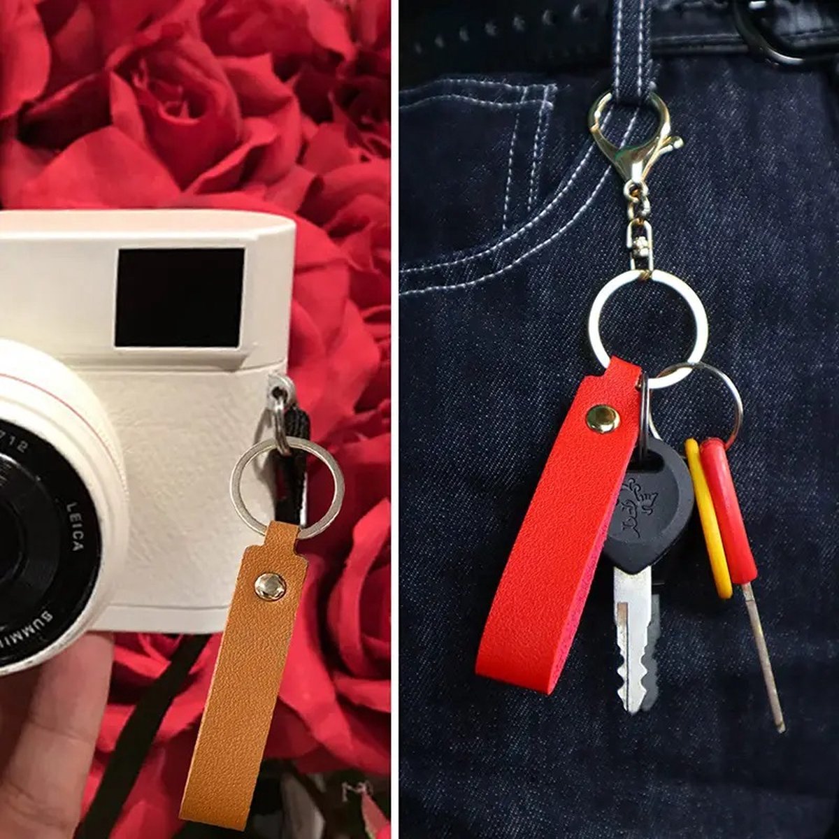 Keychain | Key Holder | PU Leather Keychain | Universal | Brown - Image 3