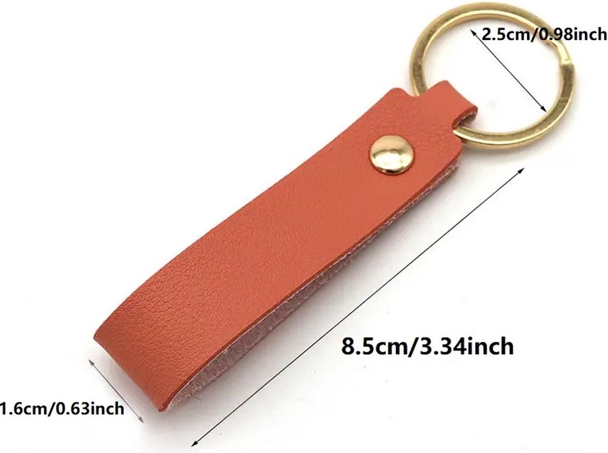 Keychain | Key Holder | PU Leather Keychain | Universal | Brown - Image 4