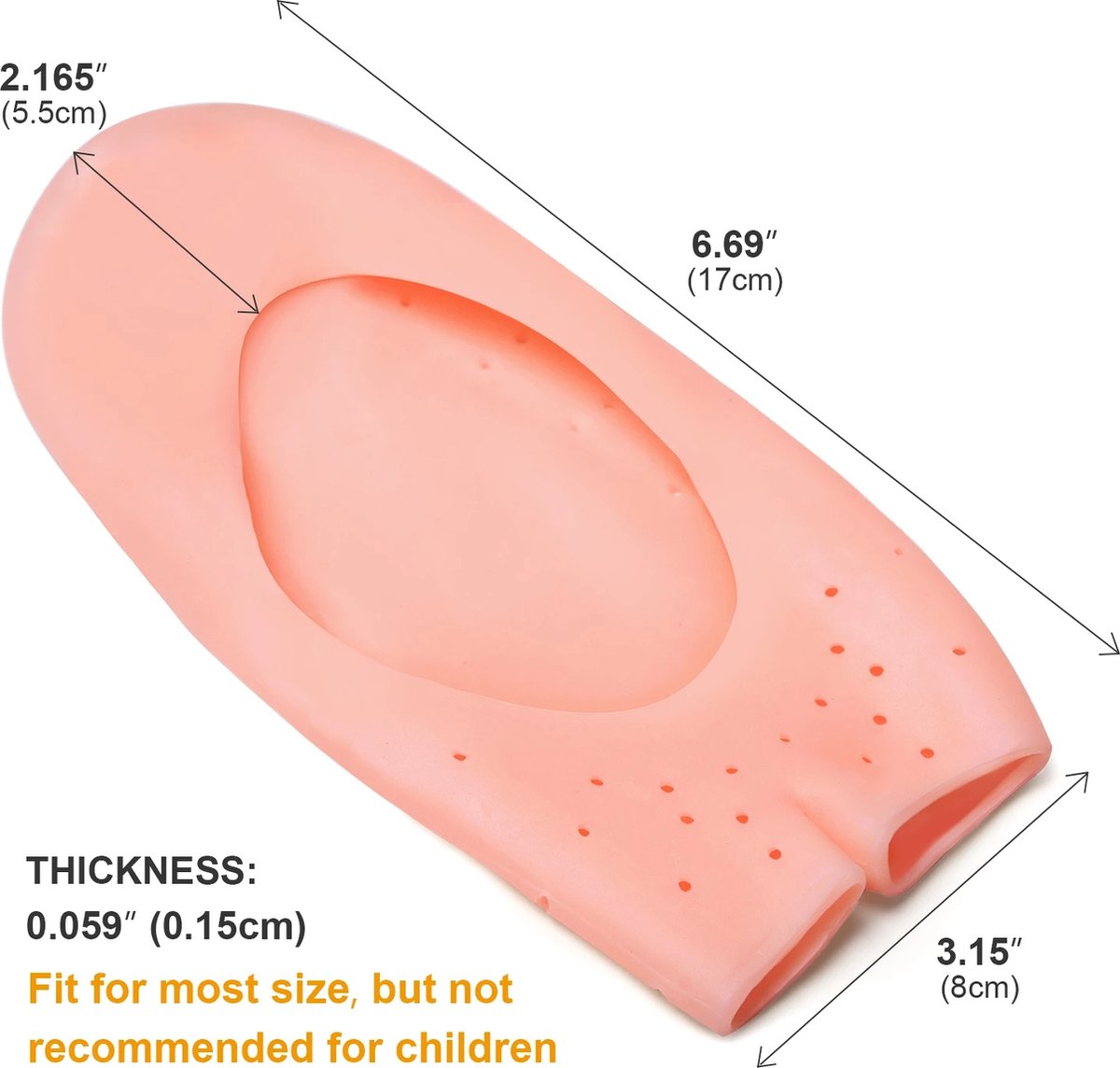 Pair Silicone Gel Socks | Heel Protectors | Heel Insoles | Heel Cushions | Heel Socks | One Size | Beige - Image 3