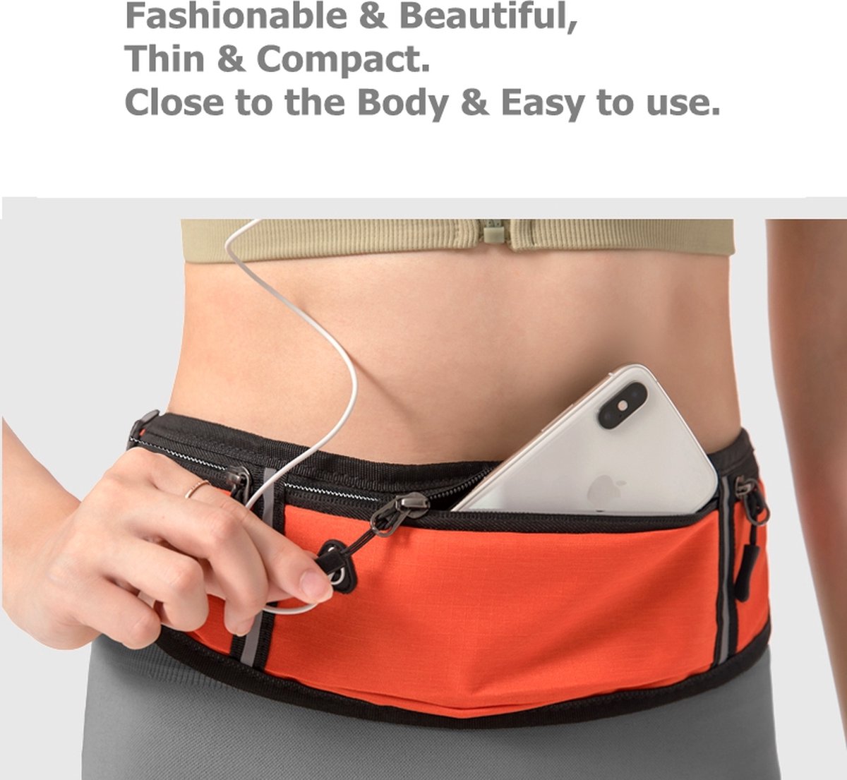 Waist Bag | Running Belt | With Phone Holder | With Smartphone Holder | Reflective | Running Bag | Orange - Image 5