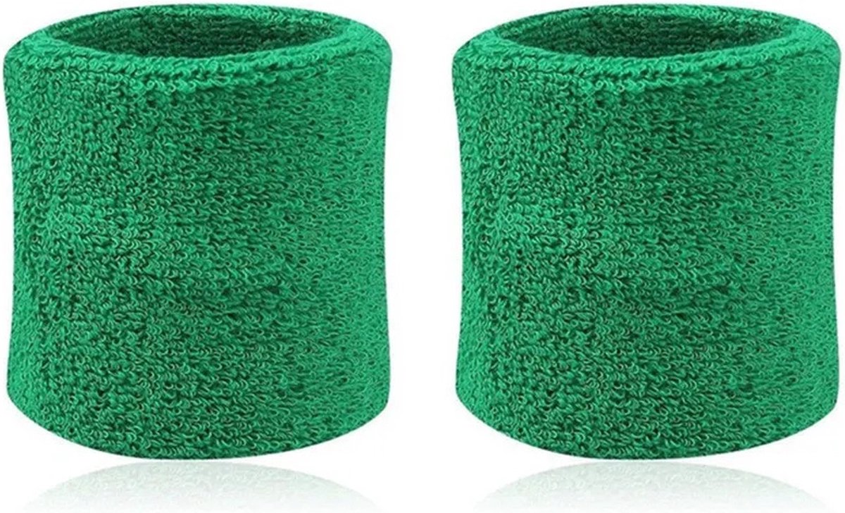 Wristband Set | Sweatband | Sweatbands | Wrist | Sports Bands | 2 Piece | Green - Image 1