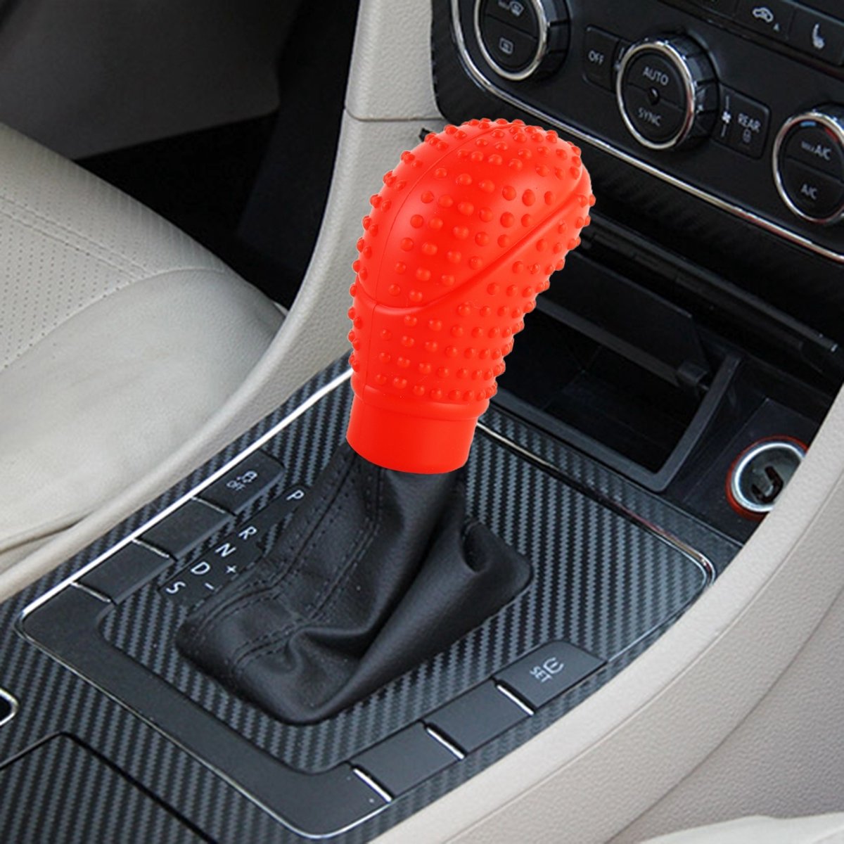 Universal Elasticity Non-slip Soft Silicone Car Gear Knob Cover - Image 1