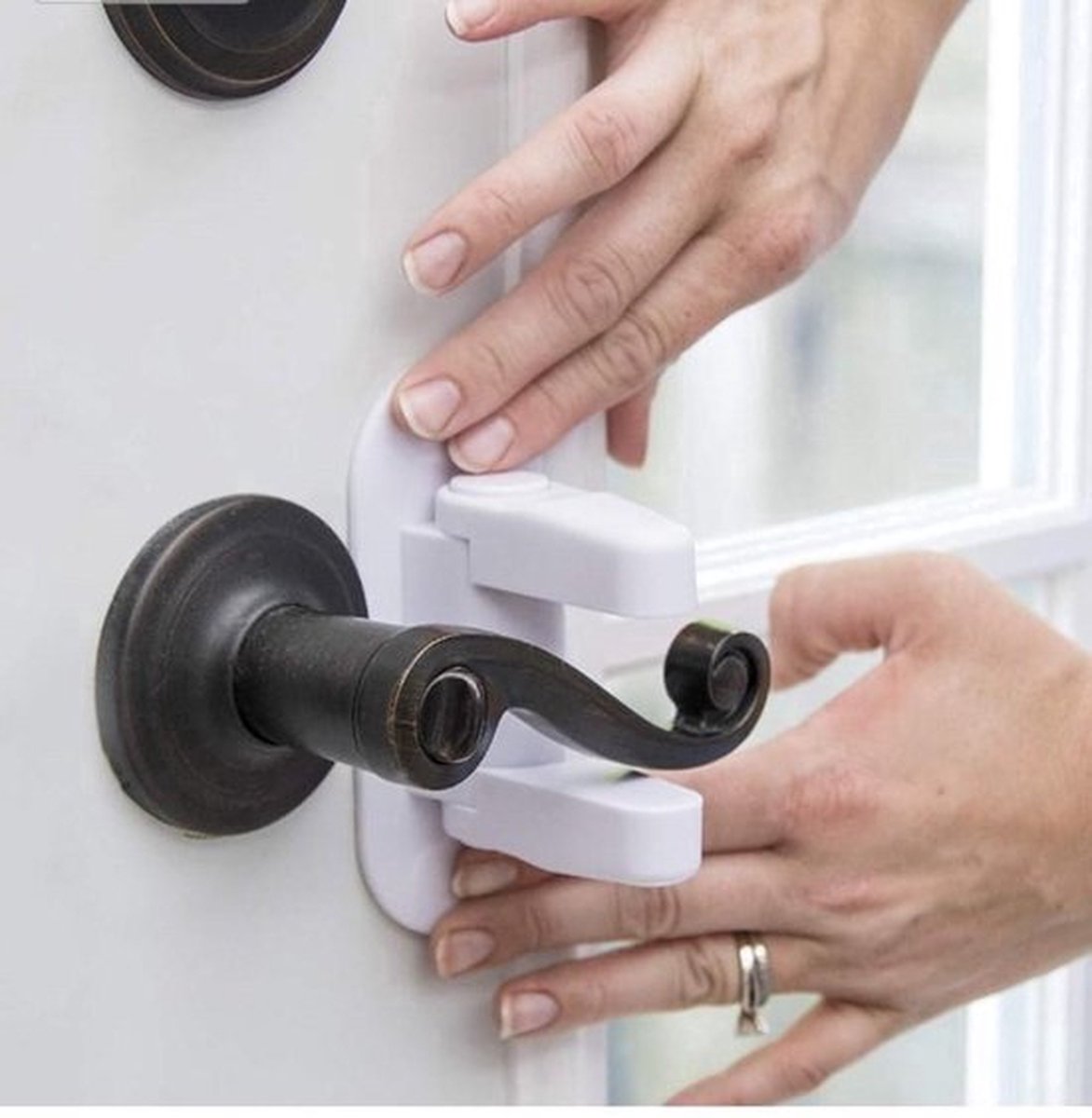 Door Handle Security for Children | Door Handle Lock | Child Safety Lock | Child Lock for Doors | Baby Door Handle Security | Set of 2 - Image 4