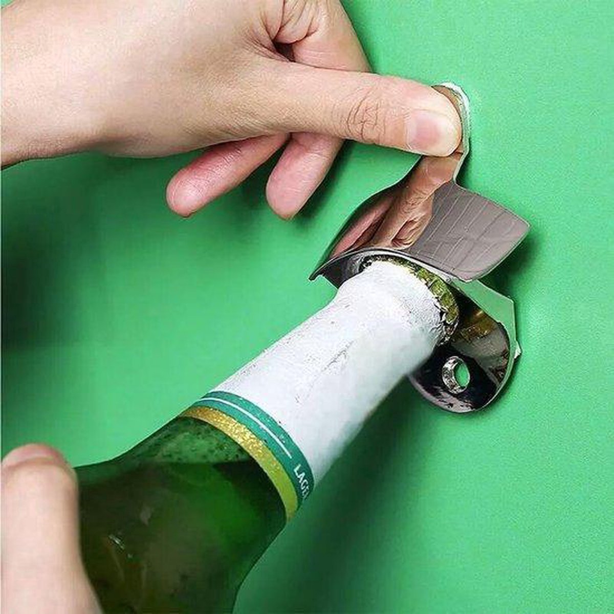 Wall Bottle Opener | Wall Bottle Opener | Wall Bottle Opener | Includes 2 Screws | Silver - Image 2