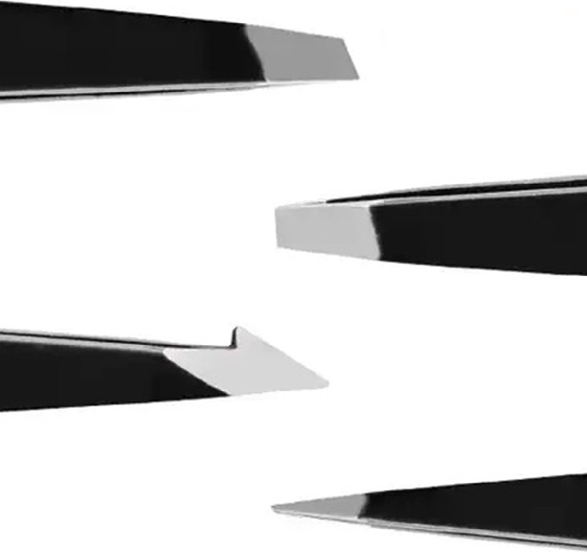 4-Piece Eyebrow Plucking Tweezers Set | Eyebrow Hair Removal | Tweezers | Facial Hair Removal | Black - Image 4