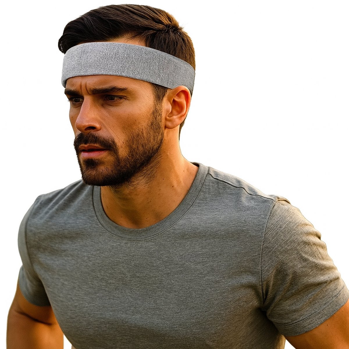 Headband | Headband | Sweatband | Sweatbands | Head | Sports band | Light Grey - Image 1