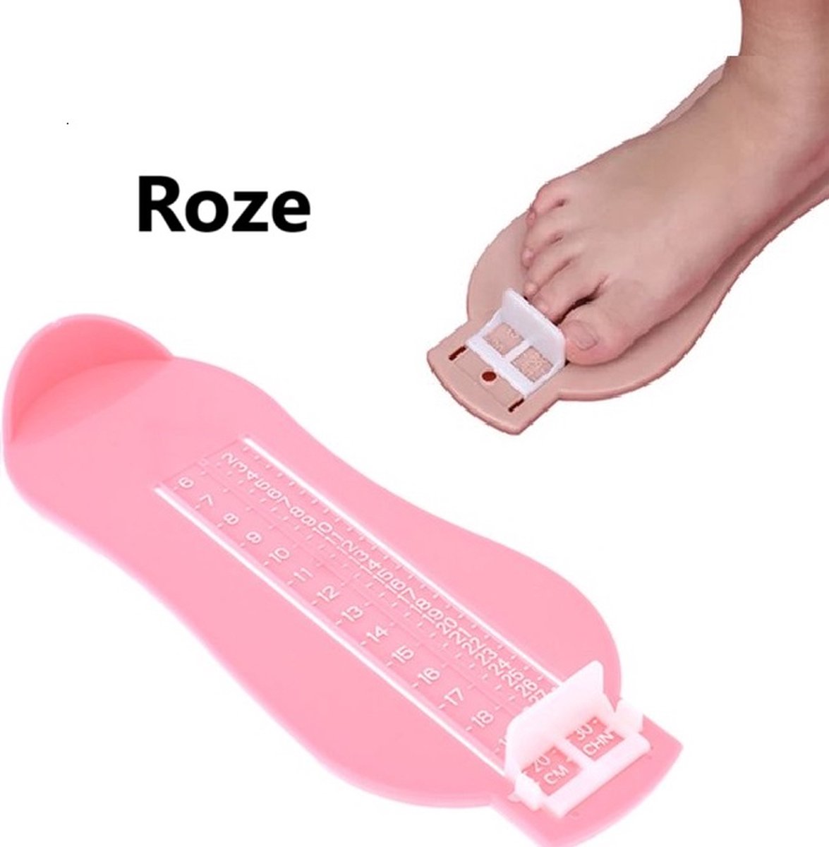 Child's Foot Measuring Tool | Child's Shoe Size Measuring Tool | Baby Shoe Measuring Tool | Baby Measurement | Pink - Image 1