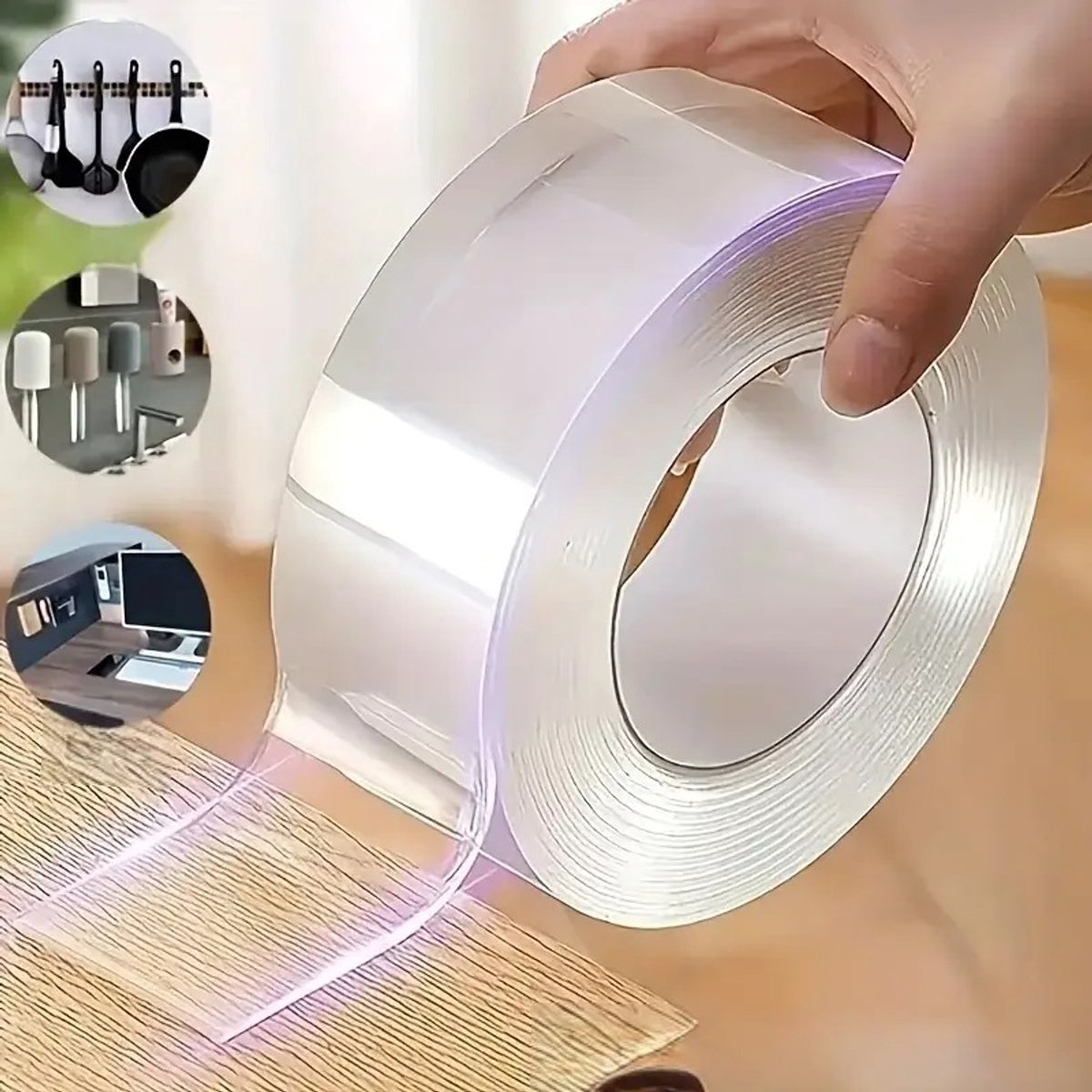 Nano Tape Extra Long! | Double-Sided Tape | Transparent | Reusable | Washable | 5 Meters - Image 4