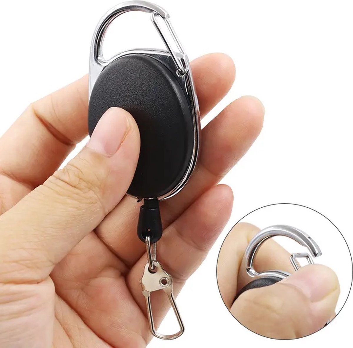Trouser Clip Keychain | Retractable | For Cards | Card Holder | Card Hanger | 80 CM | Stainless Steel - Image 4