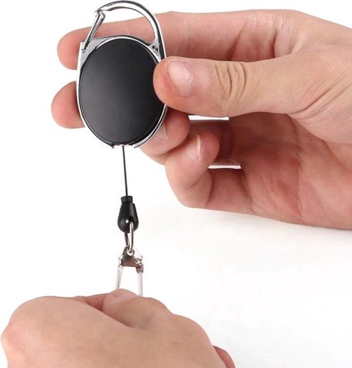 Trouser Clip Keychain | Retractable | For Cards | Card Holder | Card Hanger | 80 CM | Stainless Steel - Image 5