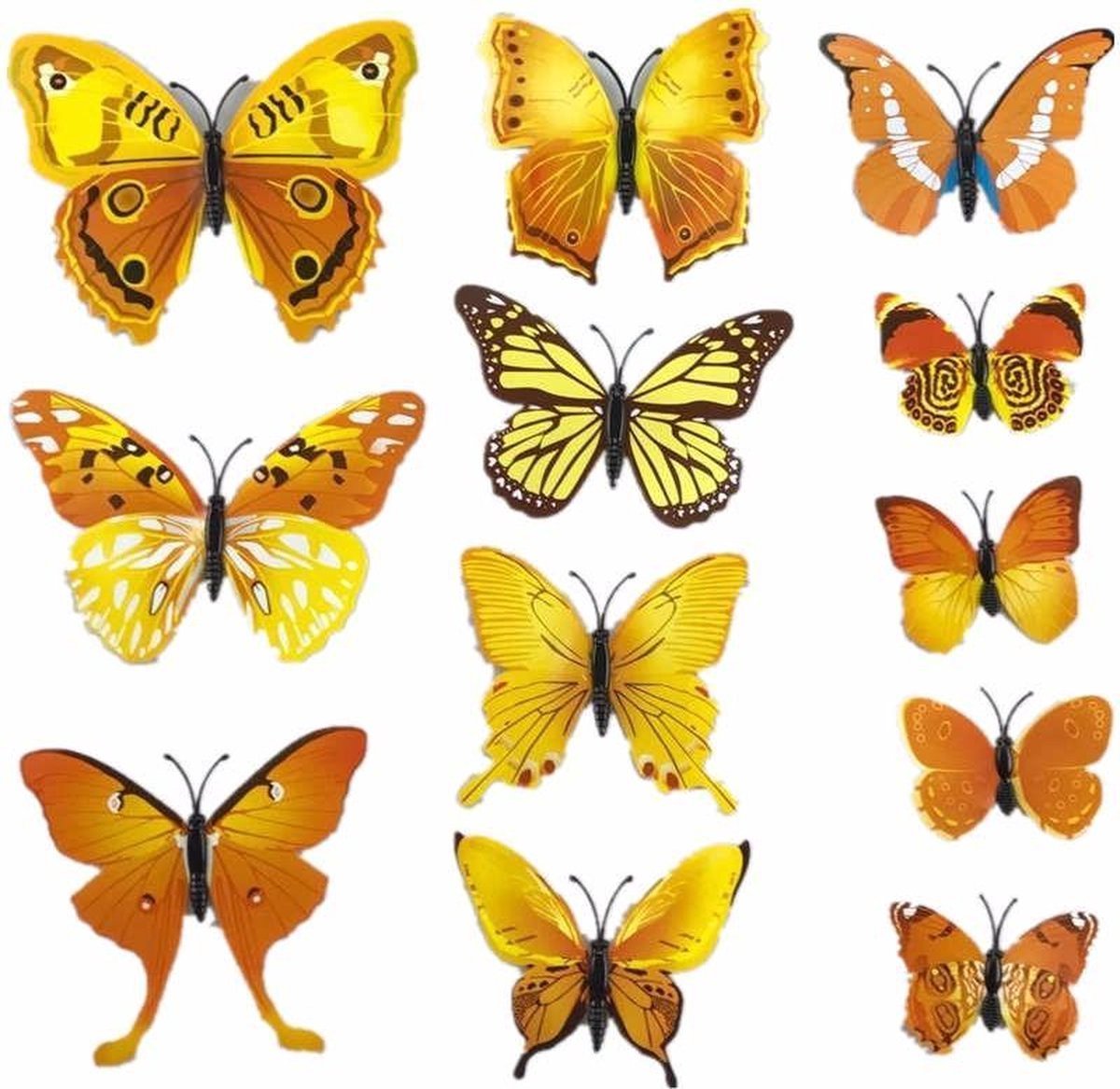 3D Wall Decoration Butterflies 12 Pieces | Wall Butterflies | Butterfly Wall Stickers | Yellow - Image 2