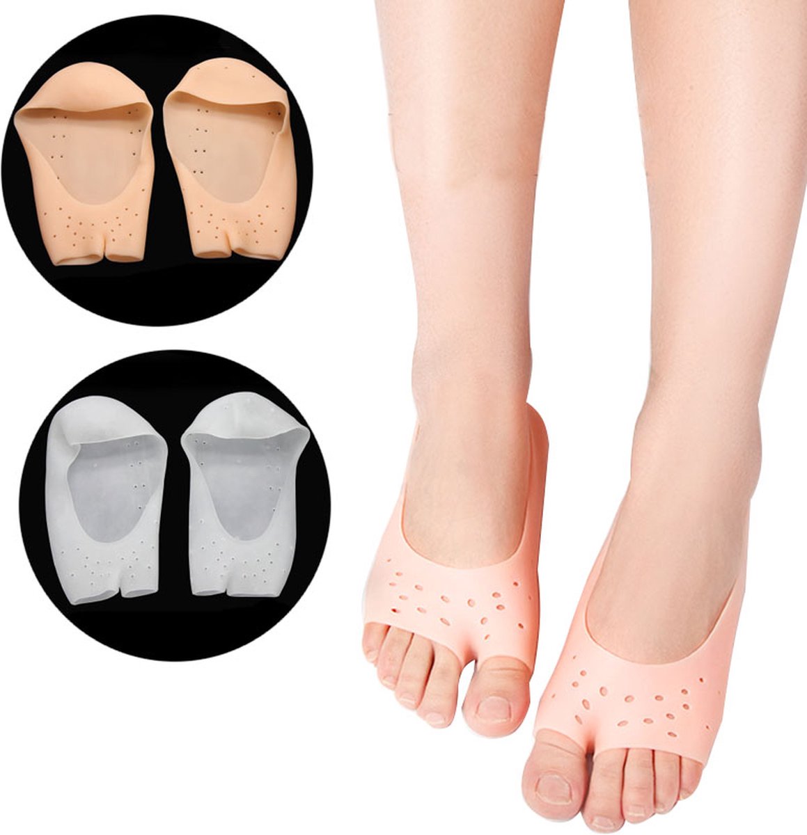 Silicone gel socks | Heel protectors | Heel insoles | Heel cushions | Heel socks | 1 pair | White - Image 1