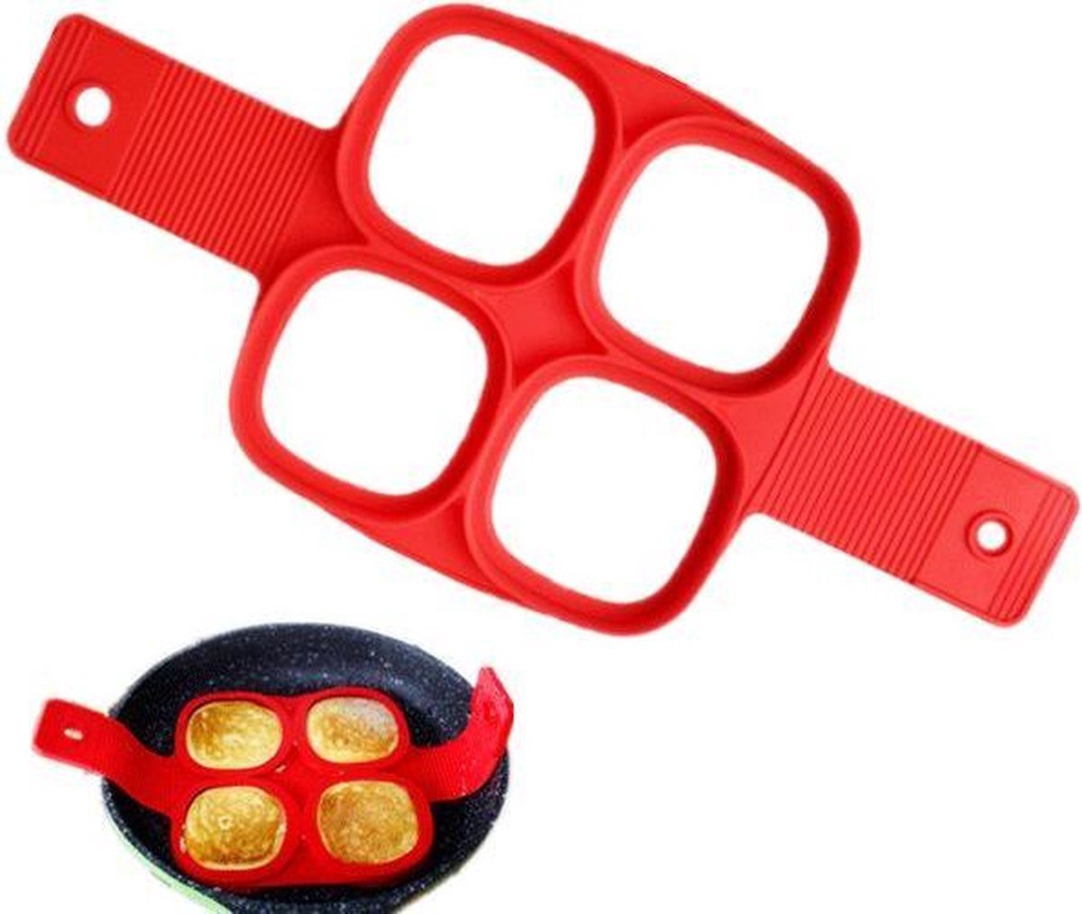 Pancake Maker | Egg Tray | Baking Pan | Egg & Pancake Baking Pan | Non-stick Coating | Flipper Baking Pan | Silicone | Square Model - Image 1