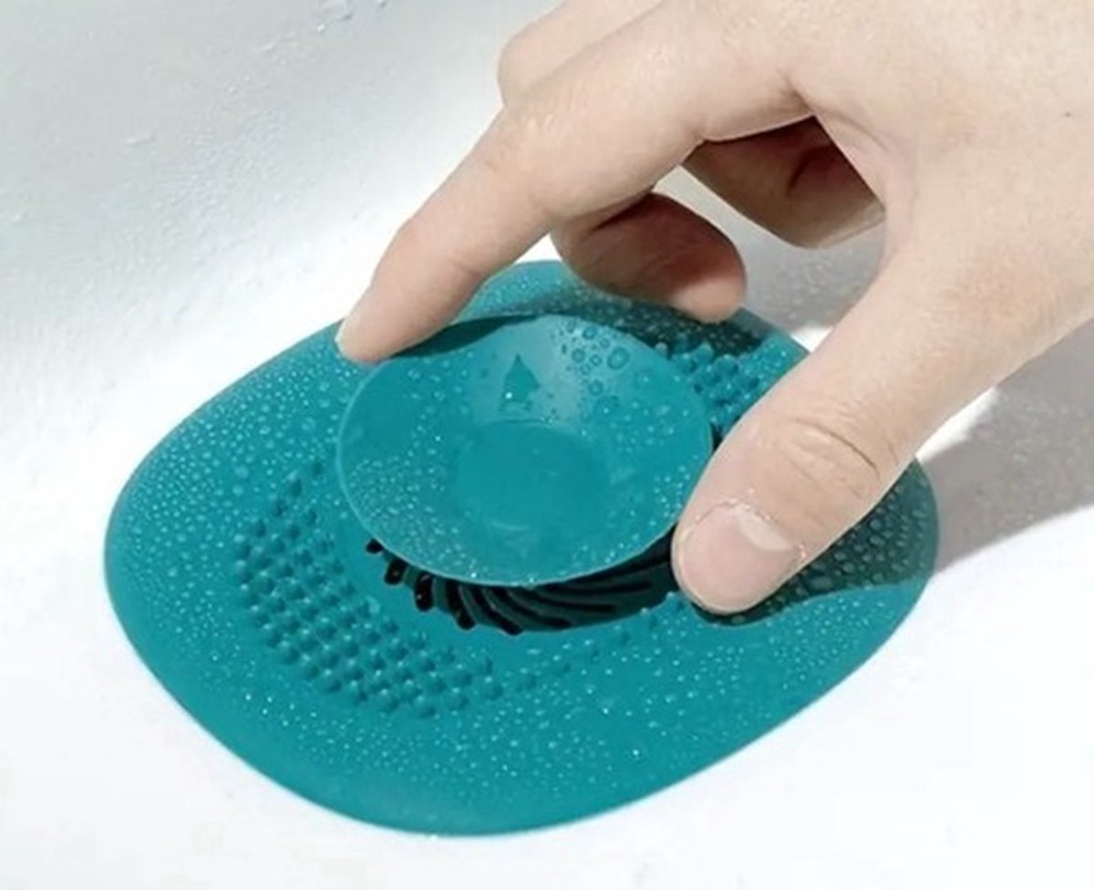 2x Luxury Shower Drain | Drain Plug | Drain | Shower Tray | Hair Stopper | Silicone | Blue - Image 1
