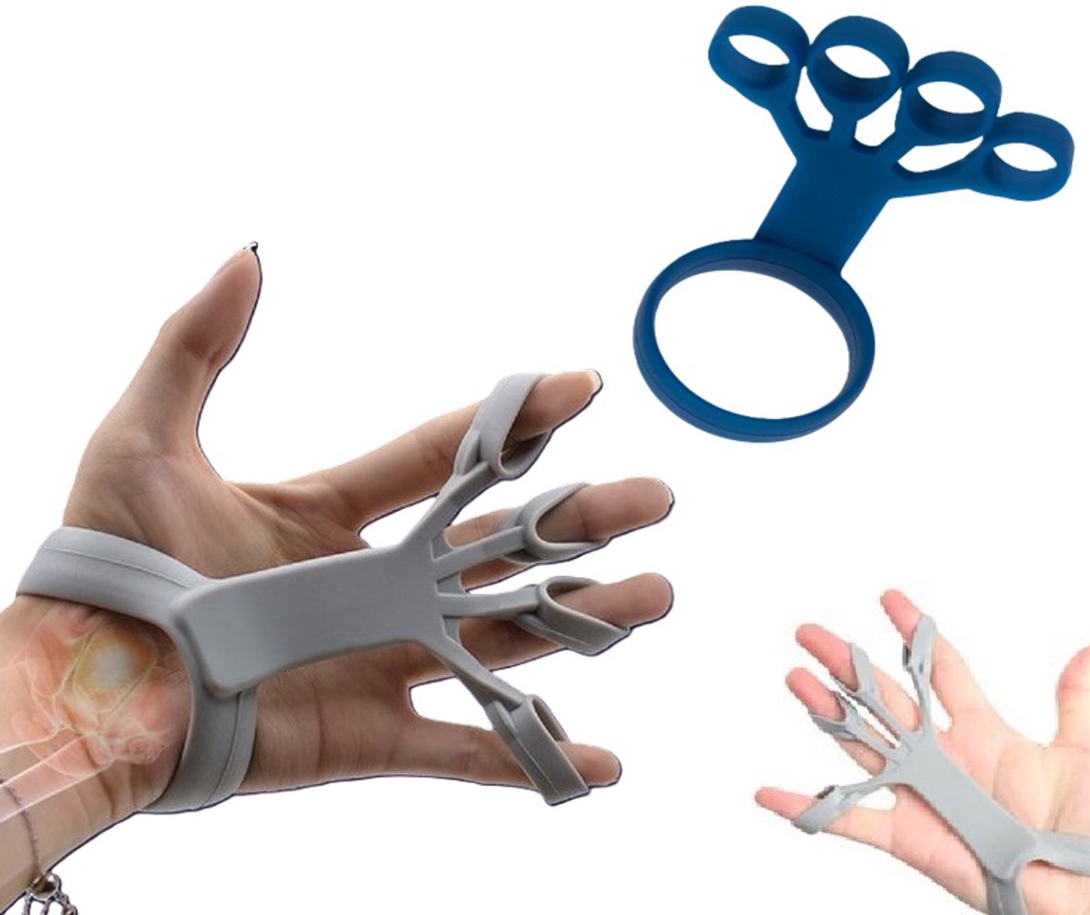 Finger Trainer | Finger Resistance Band | Finger Stretcher | Hand Trainer | Finger Gripper | Grip Trainer | 4 KG | Blue - Image 1