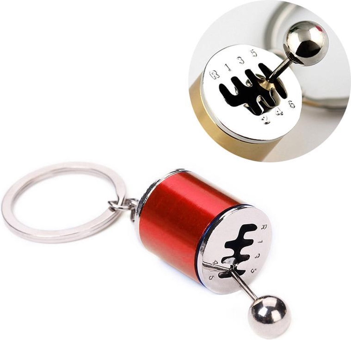 Six-speed manual gear lever Keychain (red) - Image 1