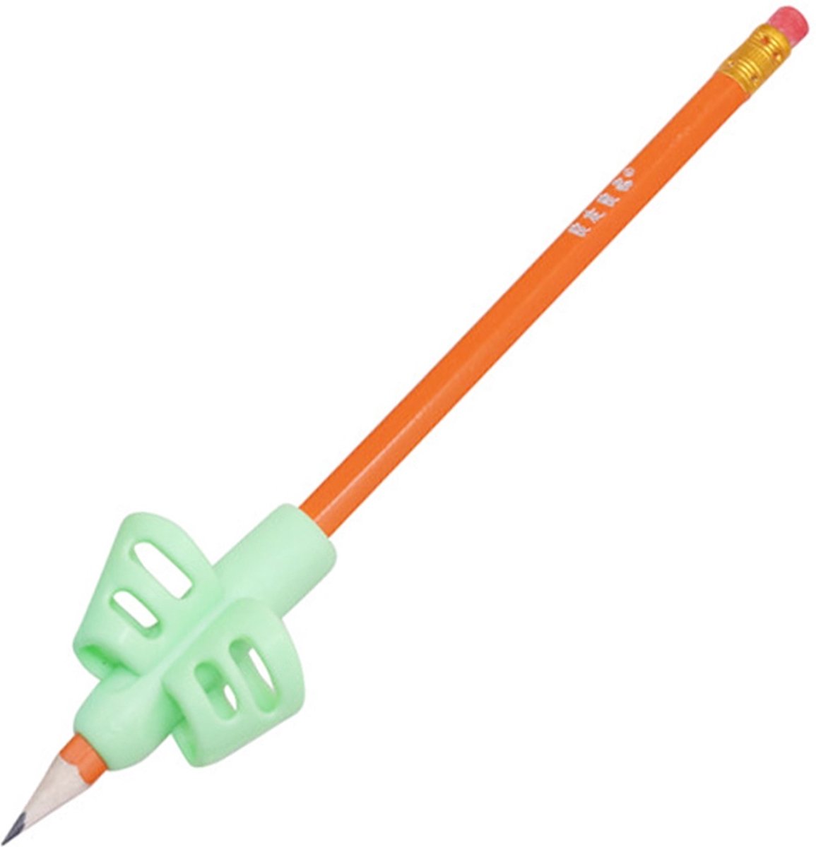 Pencil Grips | Finger Grip Writing Aids for Children & the Elderly | Pencil Holder | Pen Holder | Writing Aids | 1 Piece | Green - Image 1