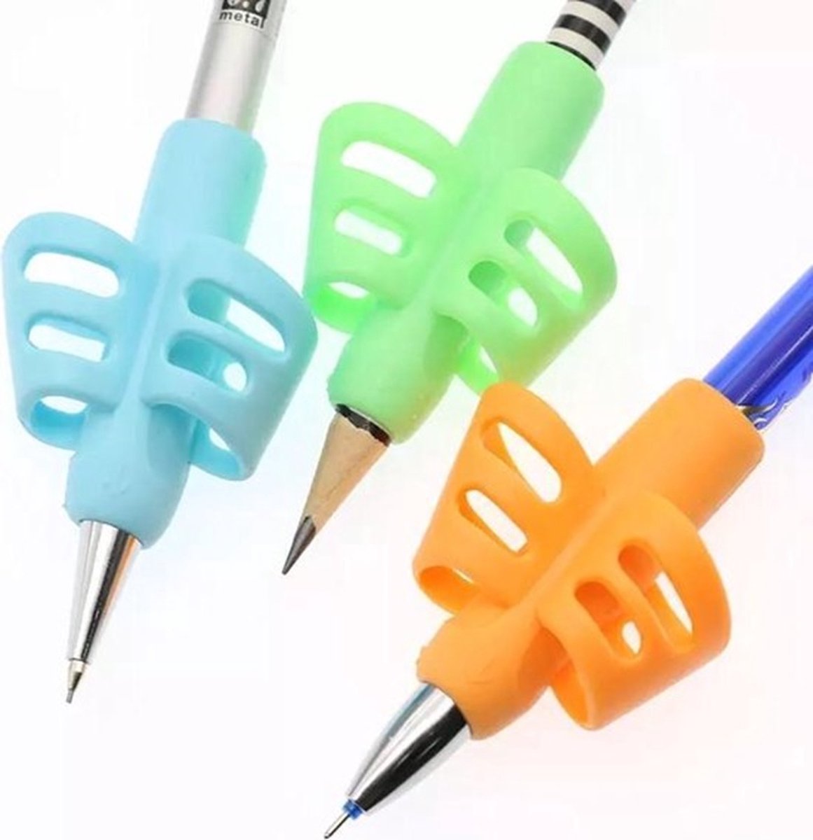 Pencil Grips | Finger Grip Writing Aids for Children & the Elderly | Pencil Holder | Pen Holder | Writing Aids | 1 Piece | Green - Image 4