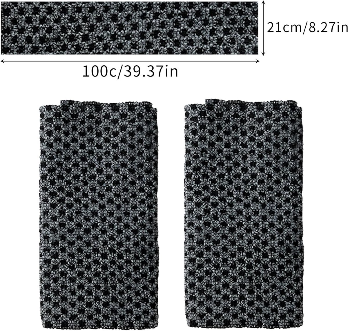 2-piece Japanese back scrubber set, exfoliating shower towel, extra-long exfoliating washcloth for men and women, scrub cloth for body cleansing and massage (black) - Image 3