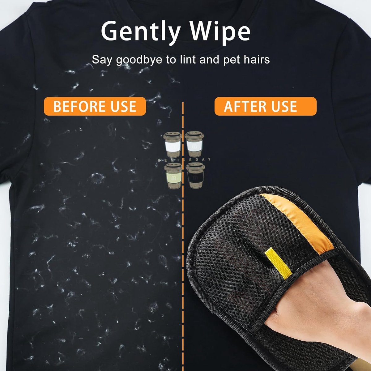 2 Pieces Magic Brush Pet Hair - Washable and Reusable for Cat and Dog Hair - Effortless Care and Cleaning of Sofa, Carpet, and Furniture - Image 2