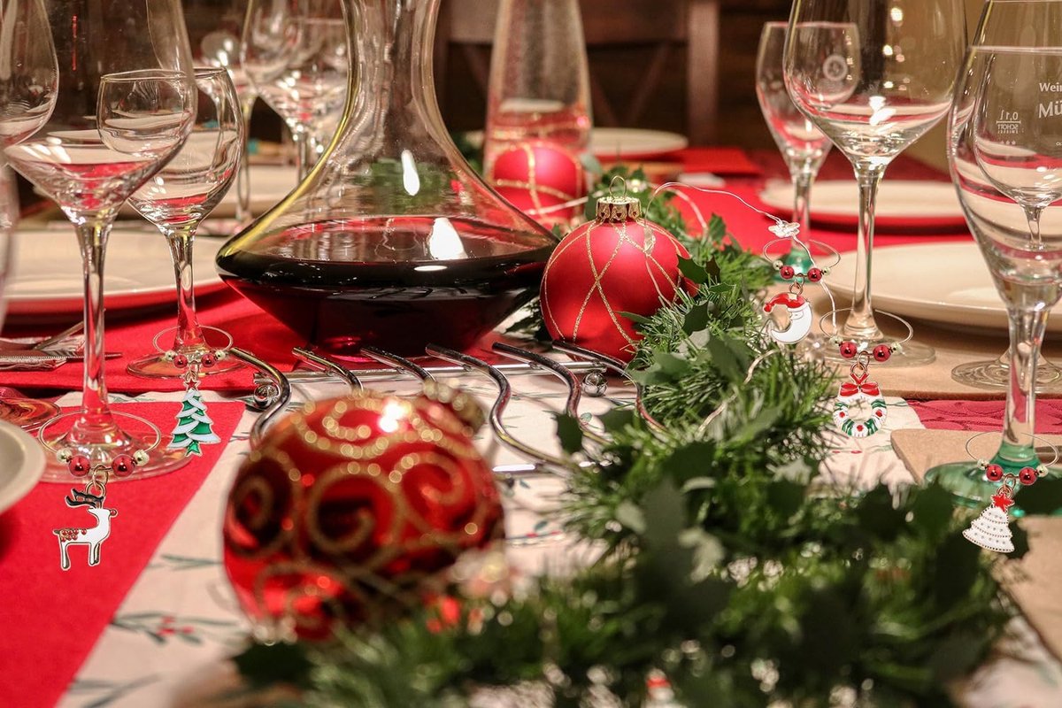 Christmas Wine Glass Charms 30-piece – Identification, holiday theme, drink markers - Image 5