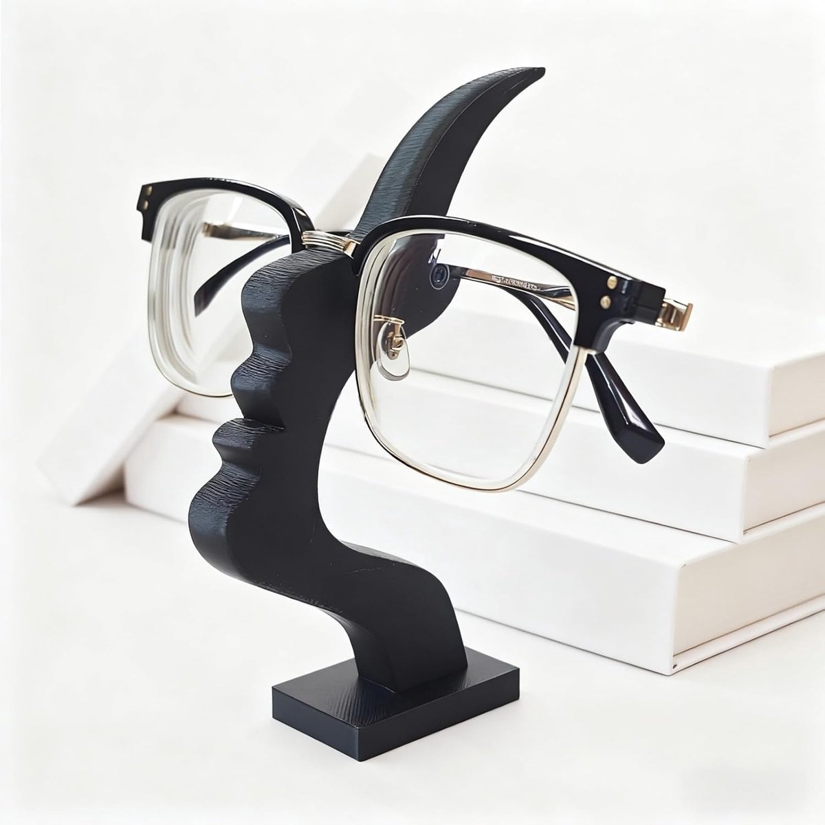 Glasses Stand - Glasses Holder - Decorative Glasses Stand and Desk Organizer - Unique Glasses Display Rack - For home, office, and bedroom, nice gift for glasses enthusiasts (black) - Image 1