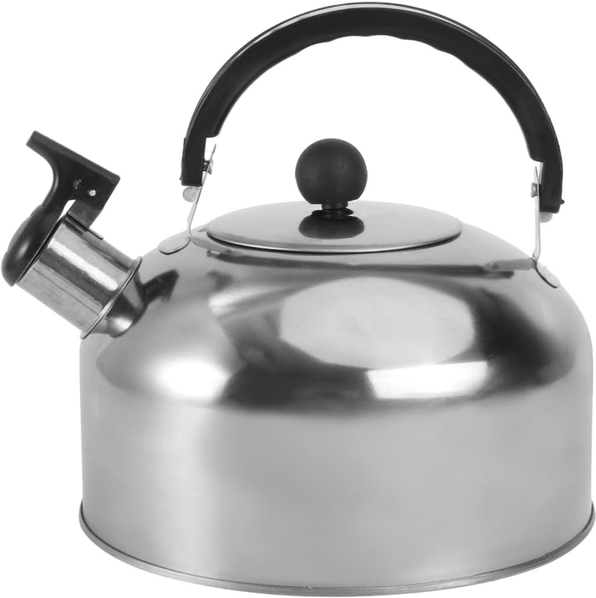 Whistling kettle - Food-grade stainless steel - Boils water quickly - 2-liter coffee maker - With insulated handle - Suitable for camping - Image 1