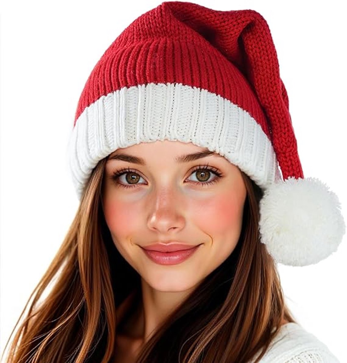 Knitted Santa hat - Washable and colorfast - Soft, warm, long - Decorative Santa hat - Image 1