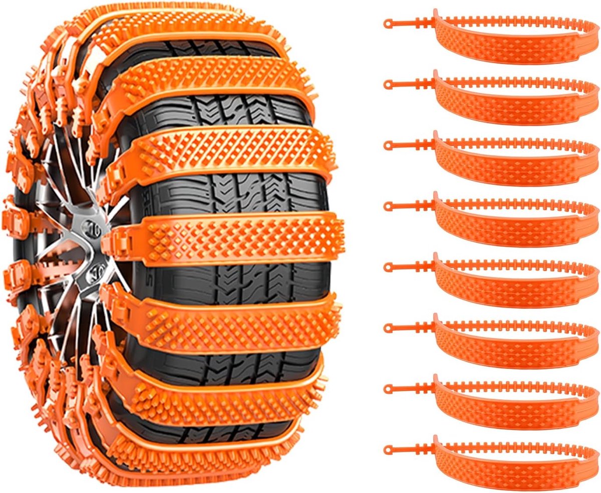 Snow Chain - Anti-slip for Car Tires - 8-pack - Reusable anti-slip cable ties - 88 x 4 cm - Adjustable tire chains - Suitable for cars, trucks, etc. - Universal snow chains - Anti-slip chains - Image 1