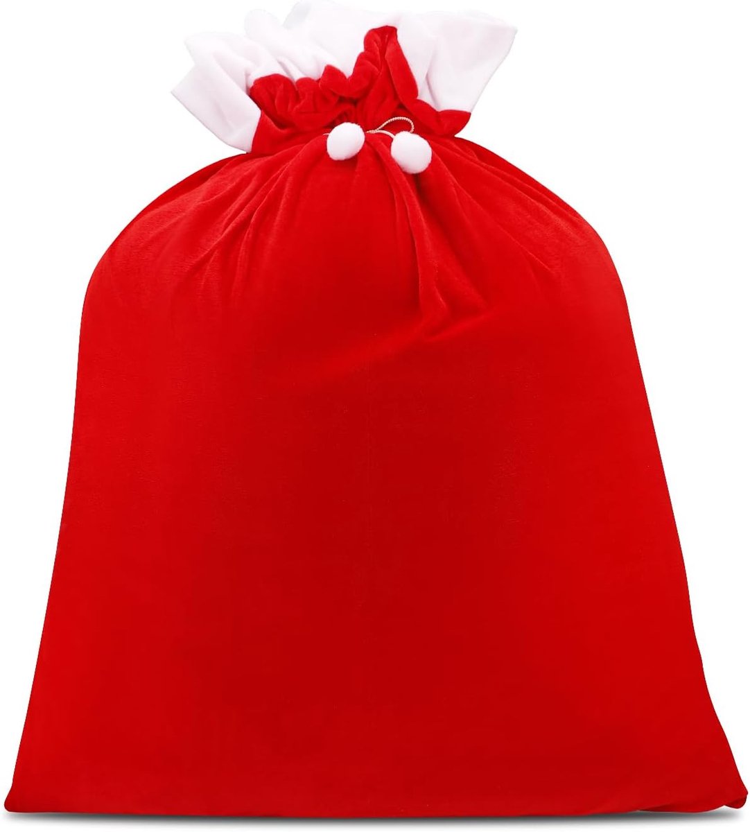 Large Santa Christmas Bag with Drawstring - Reusable Extra Large Christmas Bags - Red Soft Velvet Drawstring Bags for -100*70cm - Gift Wrapping, Party and Tree Decoration - Image 1